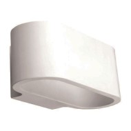 Απλίκα τοίχου SMALL οβάλ γύψινη για λάμπα G9 max 6W 180x95x90mm σε λευκό χρώμα
