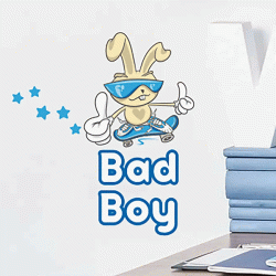 Διακοσμητικό αυτοκόλλητο τοίχου Bad Boy XS 34x15.50cm από βινύλιο