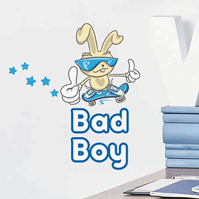 Διακοσμητικό αυτοκόλλητο τοίχου Bad Boy XS 34x15.50cm από βινύλιο Διακοσμητικό αυτοκόλλητο τοίχου Bad Boy XS 34x15.50cm από βινύλιο
