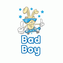 Διακοσμητικό αυτοκόλλητο τοίχου Bad Boy XS 34x15.50cm από βινύλιο