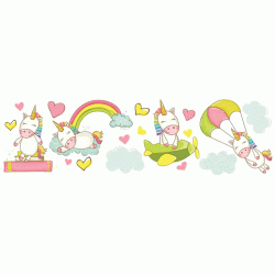 Διακοσμητικό αυτοκόλλητο Baby Unicorns διπλής όψης για τζάμι ή τοίχο L 32×12.5cm από βινύλιο Διακοσμητικό αυτοκόλλητο Baby Unicorns διπλής όψης για τζάμι ή τοίχο L 32×12.5cm από βινύλιο