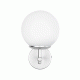 GloboStar® DALPH 203-0031 Vintage Επιτοίχιο Φωτιστικό Απλίκα Μονόφωτο 1 x E27 IP20 Ασημί Μέταλλο με Λευκό Γυαλί - M18 x Π15 x Υ23cm