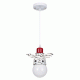 GloboStar® ZEBRA 00639 Μοντέρνο Κρεμαστό Παιδικό Φωτιστικό Οροφής Μονόφωτο 1 x E27 Λευκό Μαύρο Μεταλλικό Μ19 x Π10.5 x Υ13.5cm