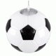 GloboStar® FOOTBALL 00647 Μοντέρνο Κρεμαστό Παιδικό Φωτιστικό Μπάλα Μονόφωτο 1 x E27 IP20 Λευκό & Μαύρο Γυαλί Μ25 x Π25 x Υ25cm