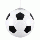GloboStar® FOOTBALL 00647 Μοντέρνο Κρεμαστό Παιδικό Φωτιστικό Μπάλα Μονόφωτο 1 x E27 IP20 Λευκό & Μαύρο Γυαλί Μ25 x Π25 x Υ25cm
