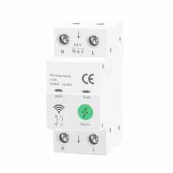 Smart WiFi μικροαυτόματος διακόπτης ράγας διπολικός 2P 63A με μετρητή ενέργειας, προστασία υπερέντασης, υπέρτασης & ανίχνευση διαρροής Tuya
