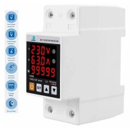 Μονοφασικός επιτηρητής τάσης & έντασης EGER ETIVLC001KW με ρελέ 63A, μετρητή ενέργειας και οθόνη ενδείξεων
