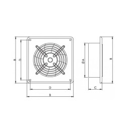 Εξαεριστήρας βιομηχανικός τοίχου airRoxy Arok Φ450 250W 5365m³/h 69dB 1350rpm