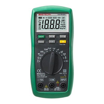 Πολύμετρο ψηφιακό MASTECH MS8221C υψηλής ακρίβειας με αυτόματη επιλογή κλίμακας σε θήκη