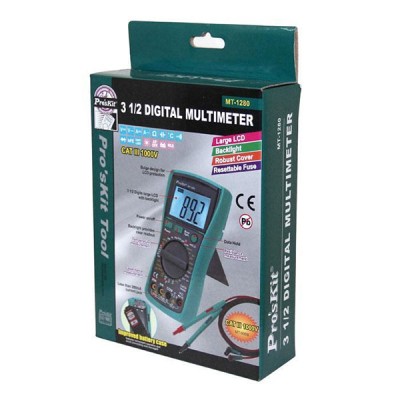 Πολύμετρο ψηφιακό με θήκη Pro s kit MT-1280 20Α για μετρήσεις υψηλής ακρίβειας & Probe θερμοκρασίας