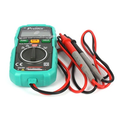 Ψηφιακό πολύμετρο MT-1508 Αuto Range τσέπης με αντικραδασμική θήκη & φακό LED