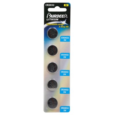 Μπαταρία λιθίου κουμπί 3V CR2032 Pairdeer 220mAh σε Blister PRD 5 τεμαχίων