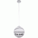 GloboStar® SPALDING NBA 01031 Μοντέρνο Κρεμαστό Παιδικό Φωτιστικό Οροφής Μονόφωτο 1 x E27 Λευκό Μαύρο Γυάλινο Φ25 x Υ25cm