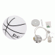 GloboStar® SPALDING NBA 01031 Μοντέρνο Κρεμαστό Παιδικό Φωτιστικό Οροφής Μονόφωτο 1 x E27 Λευκό Μαύρο Γυάλινο Φ25 x Υ25cm