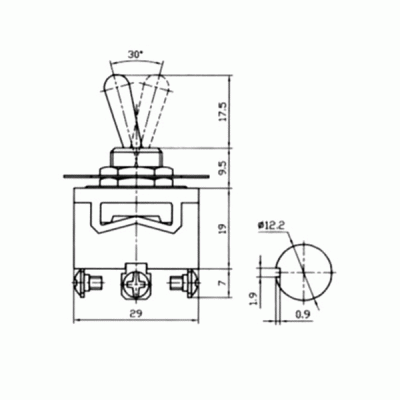 Μικροδιακόπτης TOGGLE ON-OFF-ON μονοπολικός 3P 10A/250V KN3C-103A-A3 LZ Μικροδιακόπτης TOGGLE ON-OFF-ON μονοπολικός 3P 10A/250V KN3C-103A-A3 LZ