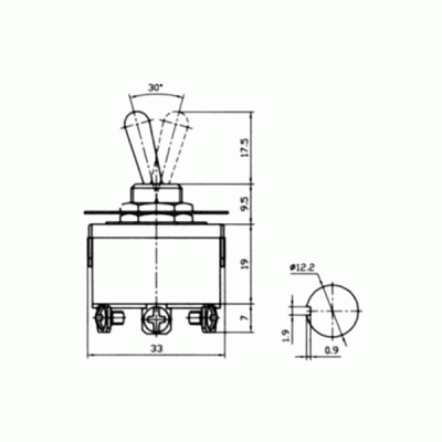 Μικροδιακόπτης διπολικός ON-OFF-ON 10A/250V 6P KN3(C)-203A-A3 LZ