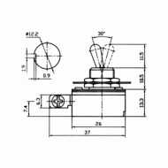 Μικροδιακόπτης βίδα ON-OFF 3A/250V μονοπολικός 2P (10A/12VDC) KNH-1S LZ