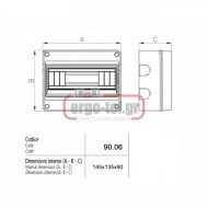 Πλαστικός πίνακας διανομής MARLANVIL 90.06 IP40 επίτοιχος μιας σειράς 6Μ χωρίς πόρτα