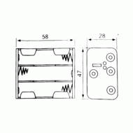 Μπαταριοθήκη 6 μπαταριών AΑ με SOLDER LUG BH0021B LZ