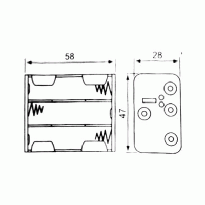 Μπαταριοθήκη 6 μπαταριών AΑ με SOLDER LUG BH0021B LZ