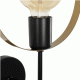 GloboStar® PAM 204-0112 Μοντέρνο Επιτοίχειο Φωτιστικό Aπλίκα Μονόφωτο 1 x E27 IP20 Μαύρο Μέταλλο με Μπεζ Ύφασμα - Μ23 x Π23 x Υ17cm