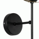 GloboStar® PAM 204-0112 Μοντέρνο Επιτοίχειο Φωτιστικό Aπλίκα Μονόφωτο 1 x E27 IP20 Μαύρο Μέταλλο με Μπεζ Ύφασμα - Μ23 x Π23 x Υ17cm