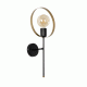GloboStar® PAM 204-0112 Μοντέρνο Επιτοίχειο Φωτιστικό Aπλίκα Μονόφωτο 1 x E27 IP20 Μαύρο Μέταλλο με Μπεζ Ύφασμα - Μ23 x Π23 x Υ17cm