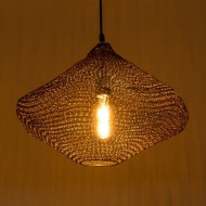 Φωτιστικό κρεμαστό KENTUCKY Vintage 1xE27 με διάσταση Φ40xΥ30cm σκούρο καφέ μεταλλικό πλέγμα