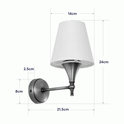 GloboStar® PAM 204-0112 Μοντέρνο Επιτοίχειο Φωτιστικό Aπλίκα Μονόφωτο 1 x E27 IP20 Μαύρο Μέταλλο με Μπεζ Ύφασμα - Μ23 x Π23 x Υ17cm