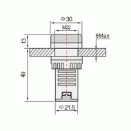 Ενδεικτική λυχνία βιδωτή Φ22 12VAC/DC AD22-22MFD XND με BUZZER και διακοπτόμενο ήχο IP40