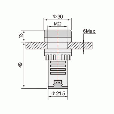 Ενδεικτική λυχνία βιδωτή Φ22 12VAC/DC AD22-22MFD XND με BUZZER και διακοπτόμενο ήχο IP40 Ενδεικτική λυχνία βιδωτή Φ22 12VAC/DC AD22-22MFD XND με BUZZER και διακοπτόμενο ήχο IP40