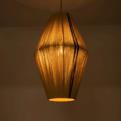 Κρεμαστό φωτιστικό μονόφωτο 1 x E27 IP20 Φ50 x Υ80cm μπεζ με μαύρο λεπτό νήμα βαμβακερό πλέγμα GloboStar® SALERNO 02077 Boho Κρεμαστό Φωτιστικό Οροφής Μονόφωτο 1 x E27 AC220-240V IP20 - Φ50 x Υ80cm - Μπεζ με Μαύρο Λεπτό Νήμα Βαμβακερό Πλέγμα Καμπάνα - 5 Χρόνια Εγγύηση
