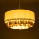 GloboStar® GINGER 02100 Boho Κρεμαστό Φωτιστικό Καπέλο Μονόφωτο 1 x E27 IP20 Μπεζ Ύφασμα με Μπεζ Σχοινί - Μ50 x Π50 x Υ25cm