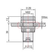 Ενδεικτική λυχνία με led πόρτας πίνακος 12V AC/DC Φ22mm πράσινη IP65 τύπος AD22-22G Xindali