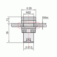 Ενδεικτική λυχνία με led πόρτας πίνακος 380V AC Φ22mm pure white IP65 τύπος AD22-22W Xindali