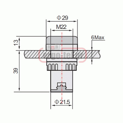 Ενδεικτική λυχνία με led πόρτας πίνακος 380V AC Φ22mm pure white IP65 τύπος AD22-22W Xindali