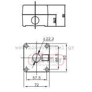 Μπουτονιέρα επίτοιχη κενή μίας οπής Φ22 PV1B Μπουτονιέρα επίτοιχη κενή μίας οπής Φ22 PV1B