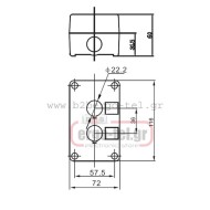 Μπουτονιέρα επίτοιχη κενή δύο οπών Φ22 PV2B