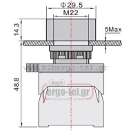 Μπουτόν χωνευτό πόρτας-πίνακος Φ22 SDL16-EA31 230V πράσινο ESSEN στεγανό IP65