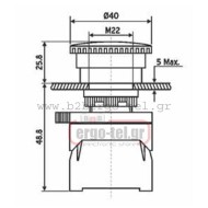 Μπουτόν χωνευτό SDL16-ES542 πόρτας-πίνακος Φ22 με μανιτάρι μανδάλωση Φ40 κόκκινο 230V ESSEN Μπουτόν χωνευτό SDL16-ES542 πόρτας-πίνακος Φ22 με μανιτάρι μανδάλωση Φ40 κόκκινο 230V ESSEN
