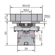 Μπουτόν χωνευτό SDL16-EBW8365 πόρτας-πίνακος διπλό START-STOP Φ22 με LED φωτιζόμενο 230V ESSEN