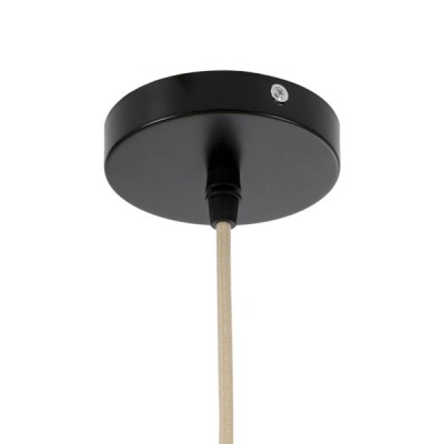 GloboStar® OREGON 02206 Boho Κρεμαστό Φωτιστικό Πλέγμα Μονόφωτο 1 x E27 IP20 Μπεζ Ξύλο - Μ60 x Π60 x Υ56cm