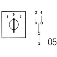 Διακόπτης διπλής ενέργειας 1-0-2 1P 20A E9-20A-05 KZE με πλάκα 52X52