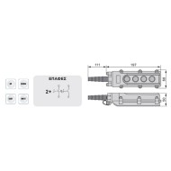 Μπουτονιέρα γερανών XCD62 XND (COB62) 4 πλήκτρων στεγανή IP54