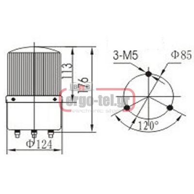Φαροσειρήνα LED LTE-5121J 24V DC 90dB 177mm IP45 κίτρινο