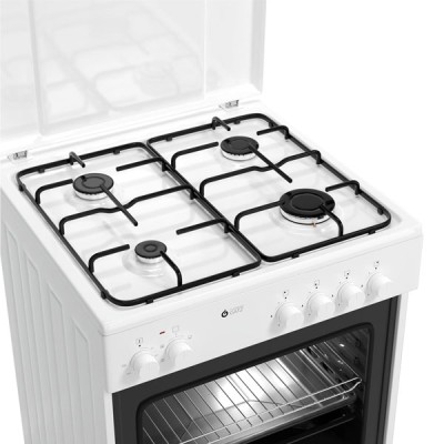 Κουζίνα μικτή TGS 3610 WH TURBO με ηλεκτρικό φούρνο 4 εστίες αερίου και 5 τρόπους ψησίματος
