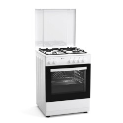 Κουζίνα μικτή TGS 3610 WH TURBO με ηλεκτρικό φούρνο 4 εστίες αερίου και 5 τρόπους ψησίματος