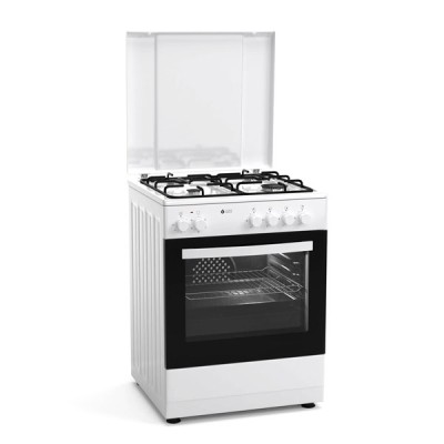 Κουζίνα μικτή TGS 3610 WH TURBO με ηλεκτρικό φούρνο 4 εστίες αερίου και 5 τρόπους ψησίματος