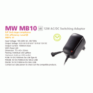 Τροφοδοτικο Mw-Mb-10/12W 3/4,5/6/7,5/9/12 1A Mw-3K10 με 6 διαφορετικούς ακροδέκτες