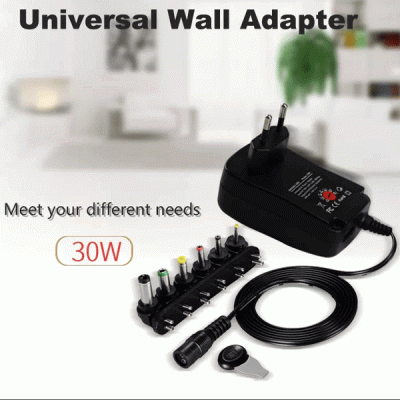 Τροφοδοτικό πρίζας Ac-3-12V 2,1A/30W 6 Connectors Eu με έξοδο USB και ενδεικτικό LED